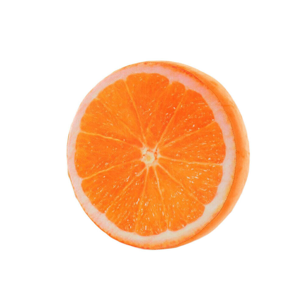 (Orange-33cm, 33*33cm/13*13inch) 16" Fruit Design Couch Chair Sofa Throw Pillow Round Soft Cushion Seat Pad