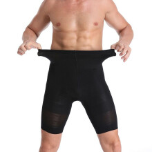 (Black Classic Style, L) Mens Body Shaper Tummy Control Slimming Shapewear Shorts High Waist Abdomen Trim