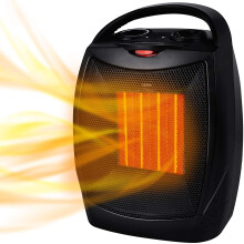 (Black) Portable Electric Space Heater 1500W/750W Personal Room Heater with Thermostat, Small Desk Ceramic Heater with Tip Over