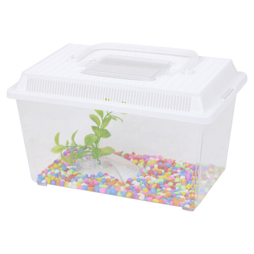 White Plastic Aquarium Fish Tank Starter Kit Goldfish on OnBuy