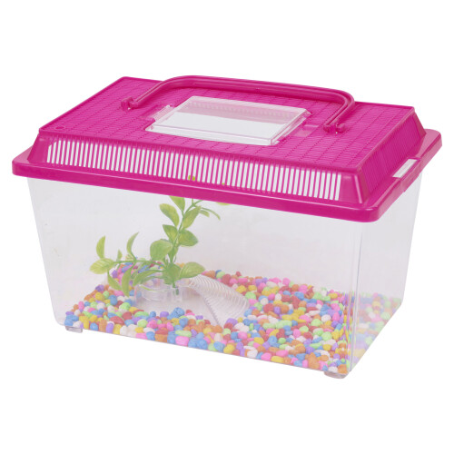 URBN Living (Pink) Plastic Aquarium Fish Tank Starter Kit Goldfish