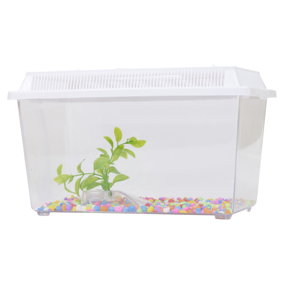 (White) Plastic Aquarium Fish Tank Starter Kit Goldfish