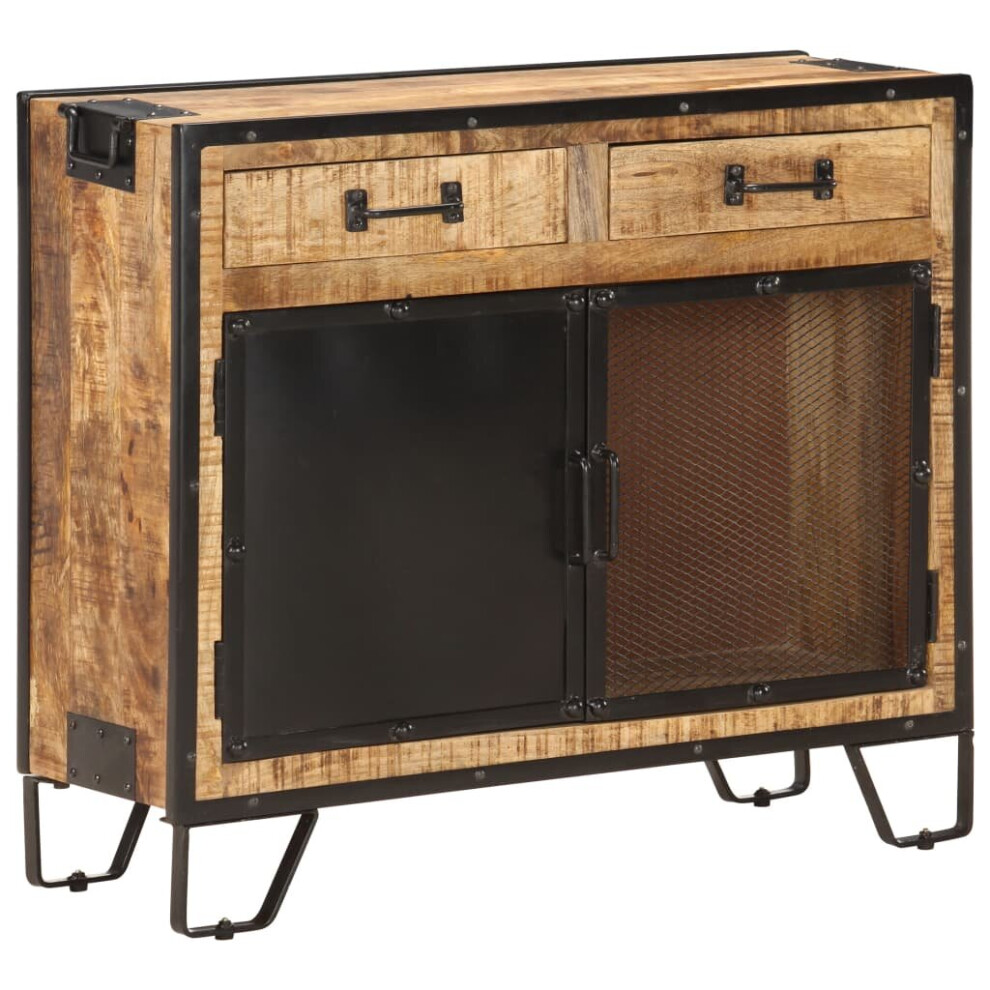 Vidaxl Sideboard Solid Rough Mango Wood Lowboard Drawer Cabinet Side Cabinet Brown
