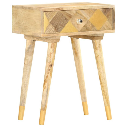 VidaXL vidaXL Solid Mango Wood Bedside Cabinet 43x30x58cm Nightstands Sideboards Desk