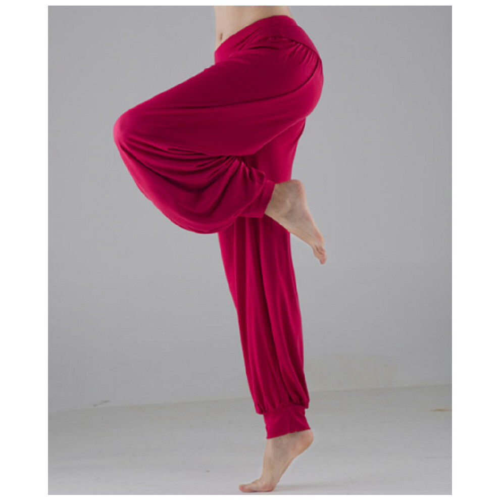 (Wine, S) Womens Harem Aladdin Pants Causal Baggy Gypsy Loose Dance Yoga Genie Trousers