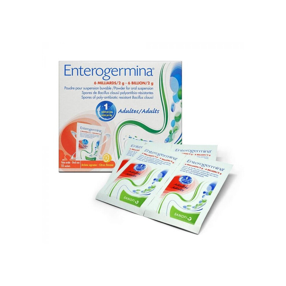 Enterogermina Adult 6 Billion Suspension Sachets 10'S | Probiotic For Gut Health, Restores Intestinal Flora & Supports Recovery From Antibiotic Use