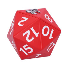 D20 Würfelbox 13,5 cm - Nemesis Now - Dungeons & Dragons - Rot - Kunststoff - Harz