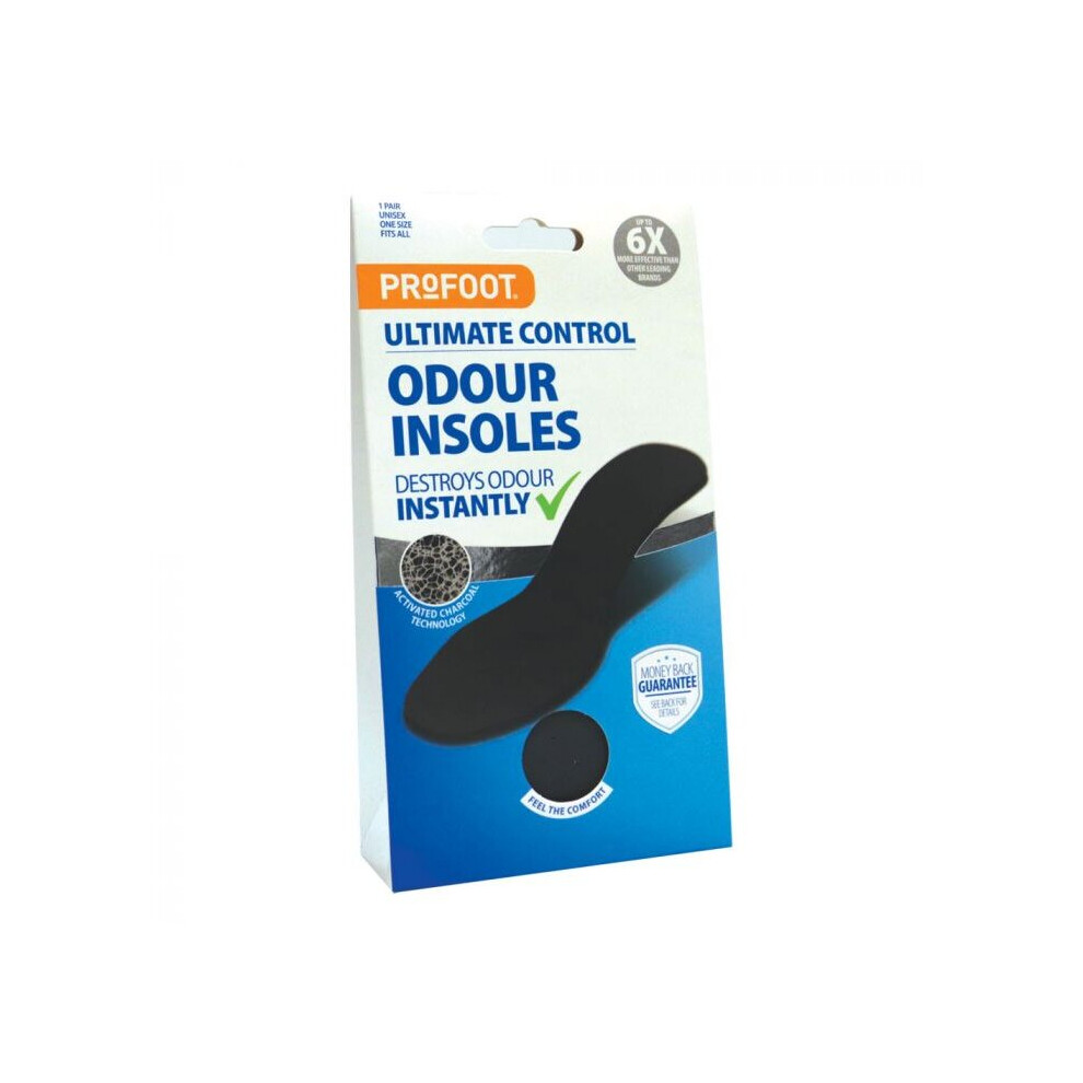 Profoot Odour Insole P70075, Destroys Odour Instantly, Activated Charcoal Technology