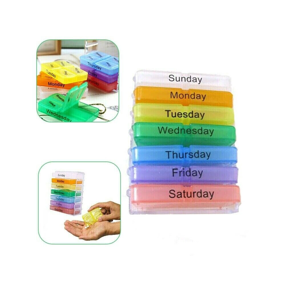 Pill Box 7 Day Weekly Medicine Tablet Dispenser Storage Holder