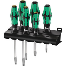 Wera 334/355 SK/6 Kraftform Lasertip screwdriver set with rack Hexagonal blades PZ/SL 6pc 05007681001