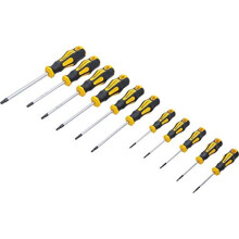 Kraftmann 7845 | Screwdriver Set | T-Star tamperproof (for Torx) T6 - T40 | 11 pcs.