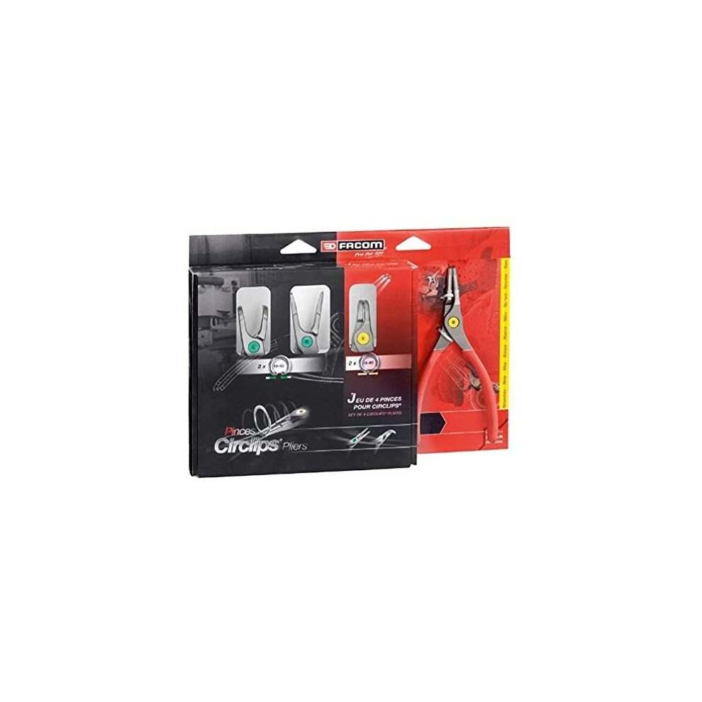 Facom PCJ4PB Straight and 90 Circlip Plier Set  4 Pieces
