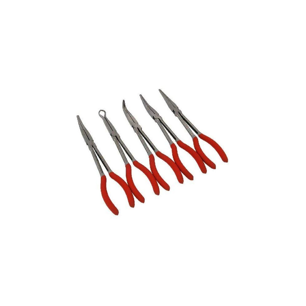 Neilsen CT3007 3007 5 Piece 11" Long Reach Pliers Set  Red