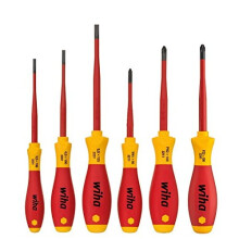 Wiha 3201 SoftFinish Electric slimFix Schlitz/Phillips/Pozidriv Xeno Flat Screwdriver Set  6 Pieces