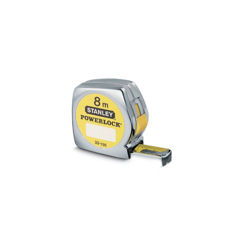 Stanley 1-33-198" Powerlock Tape Measure with End Hook  Silver  8 m/25 mm