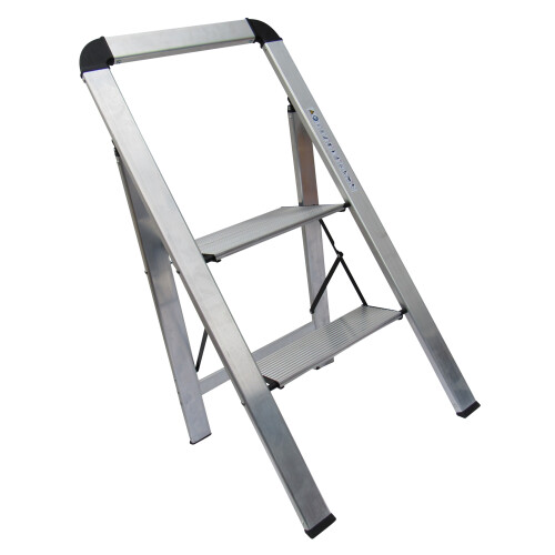SFZZWK3003B-2F Aluminium Folding 2-Step Stool - 150KG, Non-Slip, Lightweight, Folds Flat