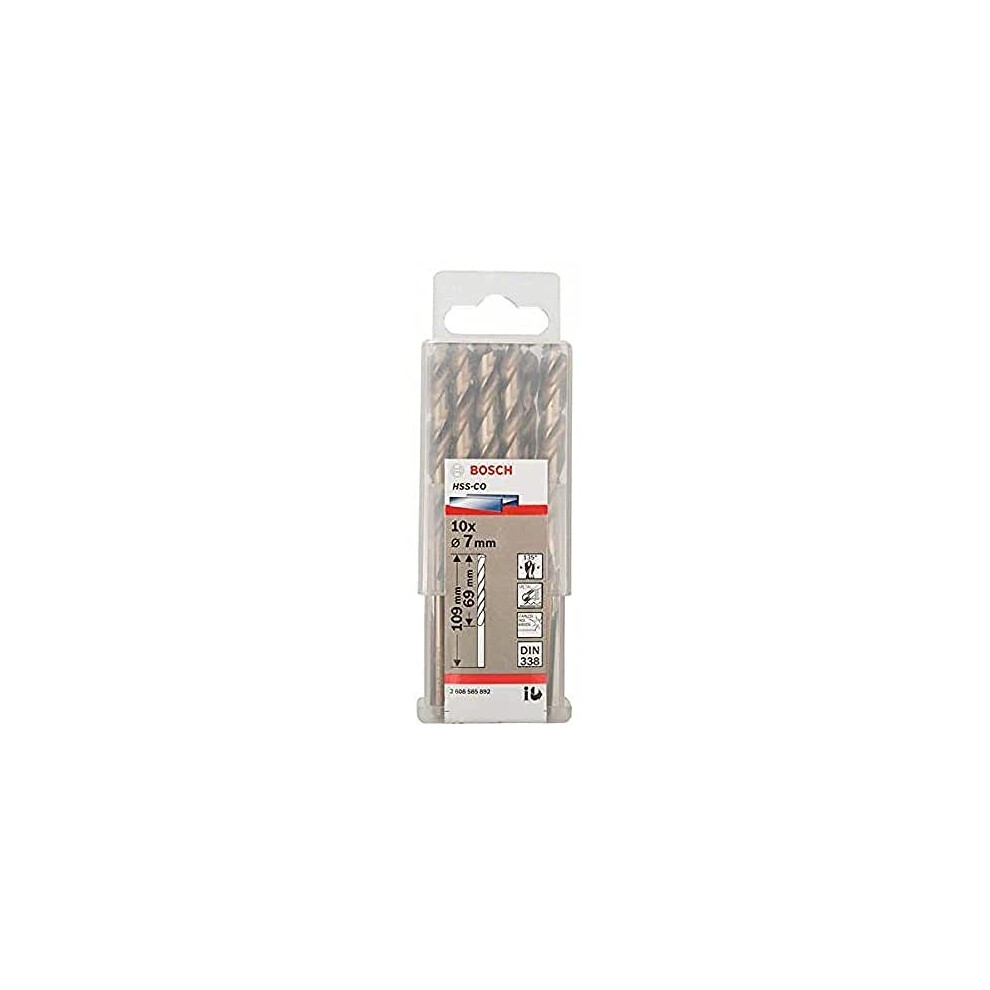 Bosch Professional 10pc. HSS-Co Metal Drill Bit (stainless steel  7 x 69 x 109 mm  accessory drill driver)