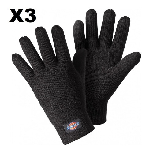 Dickies (3 Pair) Dickies Thinsulate Knitted Cold Weather Gloves | Thinsulate Gloves