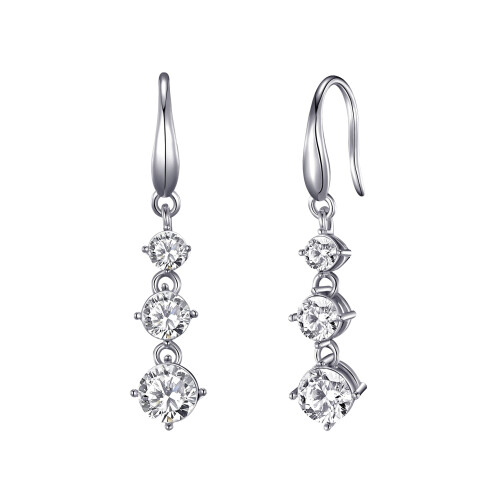 Philip Jones Jewellery Graduated Drop Earrings Created with Swarovski Crystals