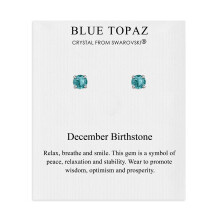 December (Blue Topaz) Birthstone Earrings Created with Swarovski Crystals