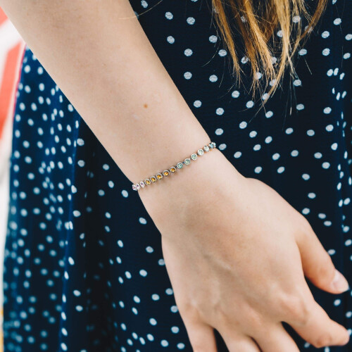 Philip Jones Jewellery Rainbow Friendship Bracelet with Swarovski Crystals 2