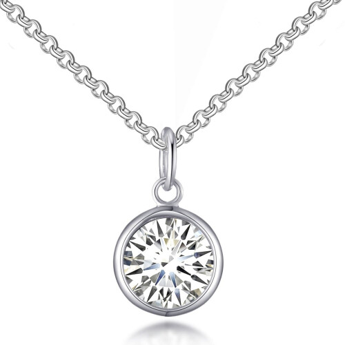 Philip Jones Jewellery April (Diamond) Birthstone Necklace Created with Swarovski Crystals 2