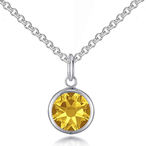 Philip Jones Jewellery Κολιέ με γενέθλιο λίθο Νοέμβριος (Τοπάζι) Δημιουργήθηκε με κρύσταλλα Swarovski 2