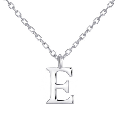 Philip Jones Jewellery Sterling Silver Initial E Necklace 1