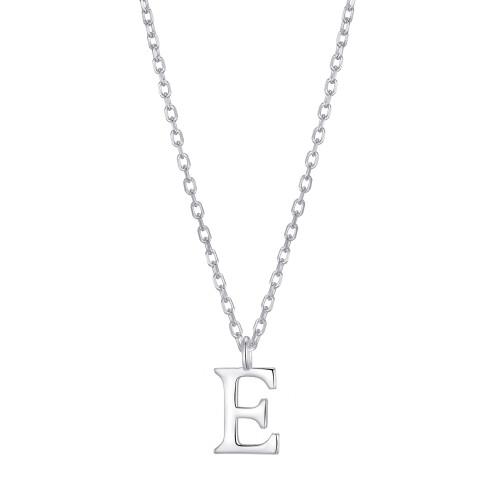 Philip Jones Jewellery Sterling Silver Initial E Necklace 2