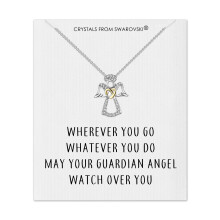 Guardian Angel Necklace with Quote Card Created with Swarovski Crystals