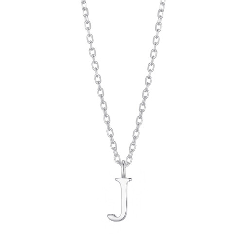 Philip Jones Jewellery Sterling Silver Initial J Necklace 2