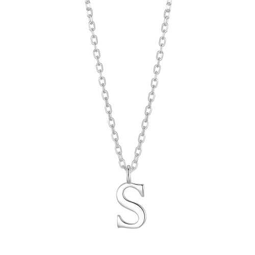 Philip Jones Jewellery Sterling Silver Initial S Necklace 2