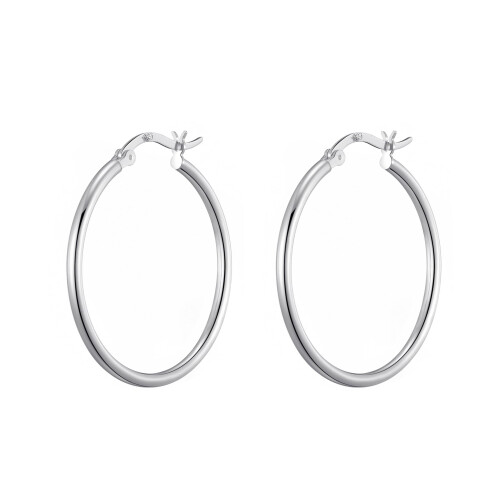 Philip Jones Jewellery Sterling Silver 30mm Hoop Earrings