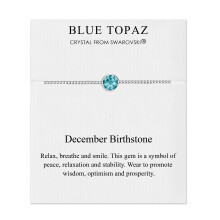 December (Blue Topaz) Birthstone Bracelet Created with Swarovski Crystals