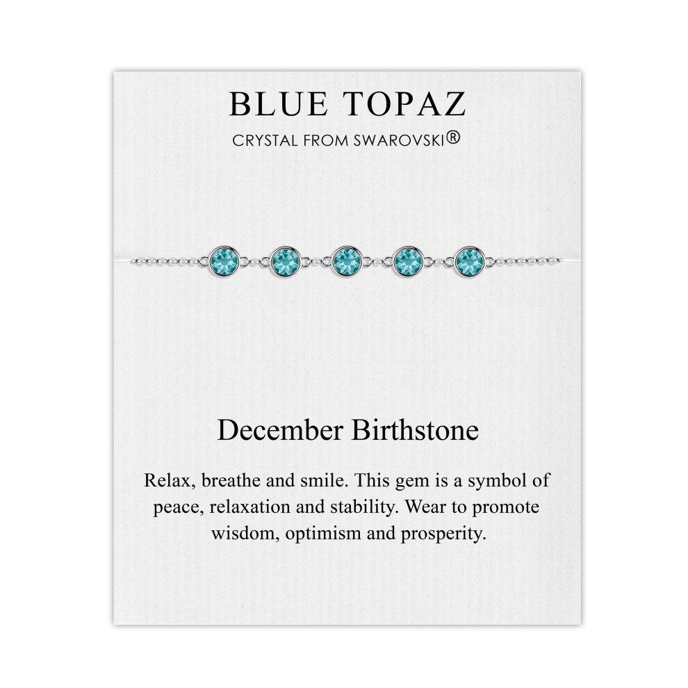 December Birthstone Bracelet Created with Blue Topaz Swarovski Crystals