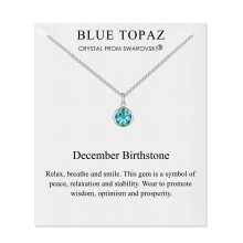 December (Blue Topaz) Birthstone Necklace Created with Swarovski Crystals