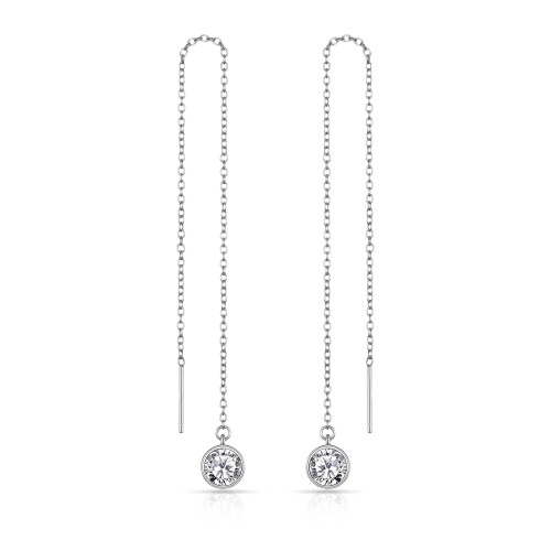 Philip Jones Jewellery Sterling Silver Thread Earrings Created with Swarovski Crystals 1