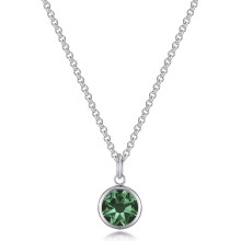 Green Crystal Necklace Created with Swarovski Crystals