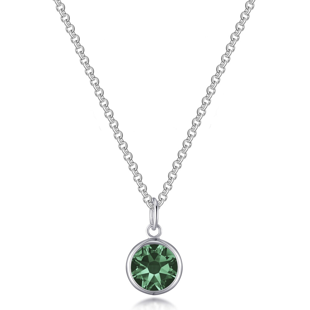 Green Crystal Necklace Created with Swarovski Crystals