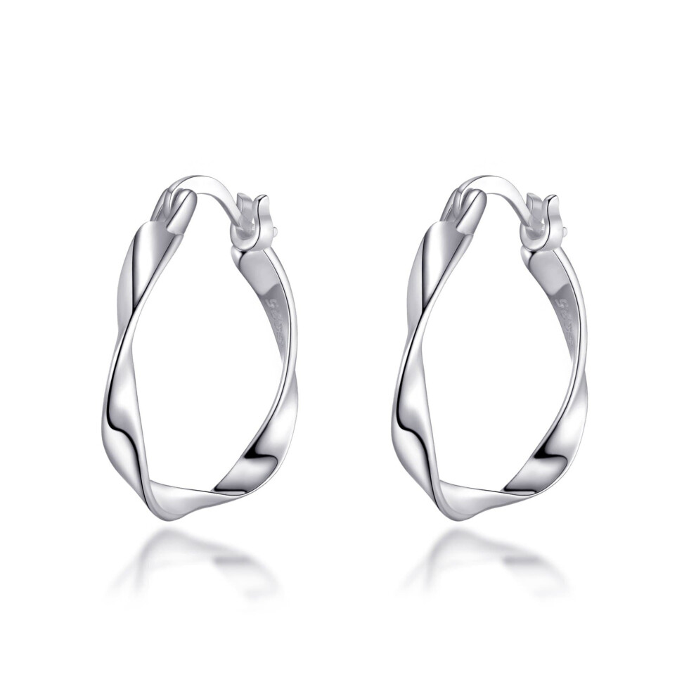 Philip Jones Jewellery Sterling Twist Hoop Earrings Silver