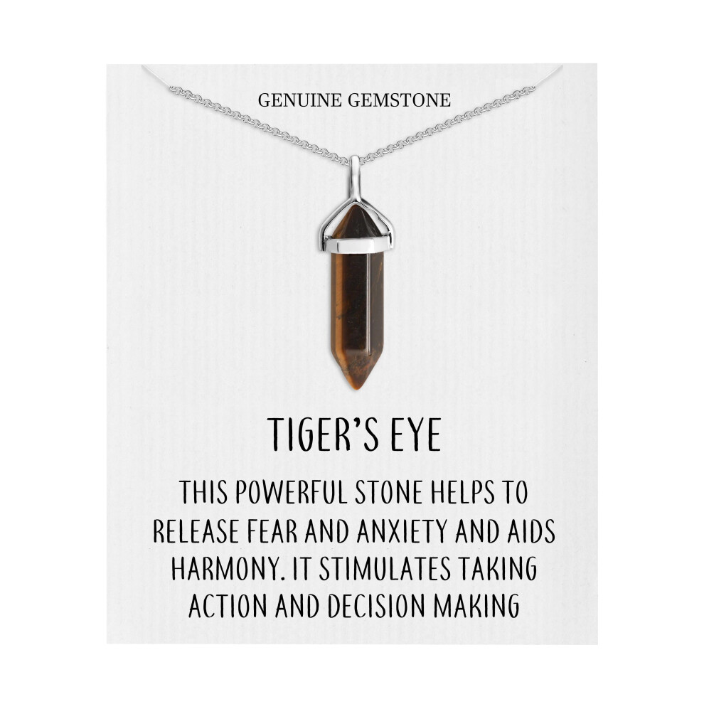 Philip Jones Jewellery Tiger's Eye Gemstone Necklace Multicoloured