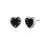 Philip Jones Jewellery Black Onyx Heart Stud Earrings with Quote Card 3