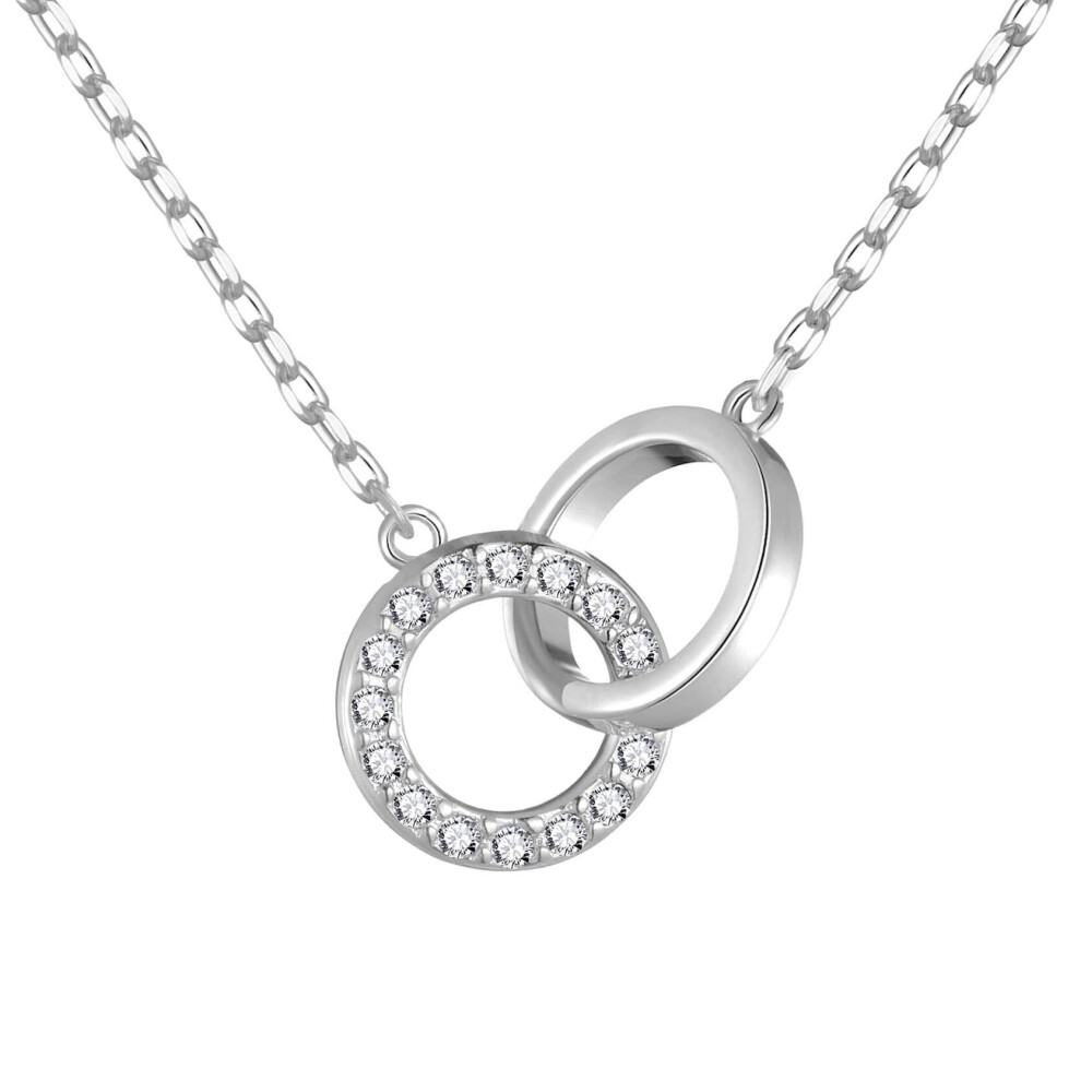 New Philip Jones Jewellery Women's Circle Link Necklace Created With Swarovski Crystals Multicoloured