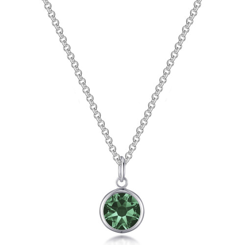 Philip Jones Jewellery Green Crystal Necklace Created with Swarovski Crystals 1