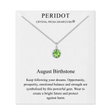 August (Peridot) Birthstone Necklace Created with Swarovski Crystals