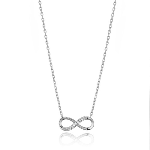 Philip Jones Jewellery Silver Plated Infinity Pendant Necklace Created with Swarovski Crystals 2