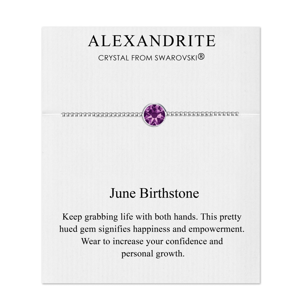 June (Alexandrite) Birthstone Bracelet Created with Swarovski Crystals