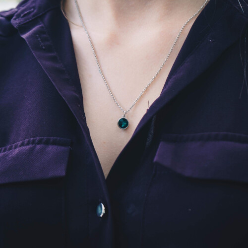 Philip Jones Jewellery Green Crystal Necklace Created with Swarovski Crystals 2