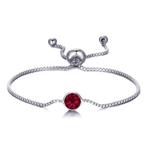 Philip Jones Jewellery July (Ruby) Birthstone Bracelet Created with Swarovski Crystals 2