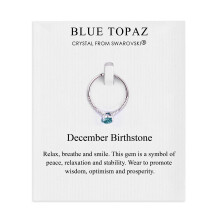 December (Blue Topaz) Adjustable Birthstone Ring Created with Swarovski Crystals